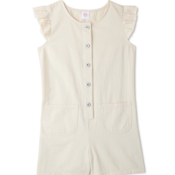 WONDER Nation Girls Ruffle Sleeve Romper - Picture 1 of 3
